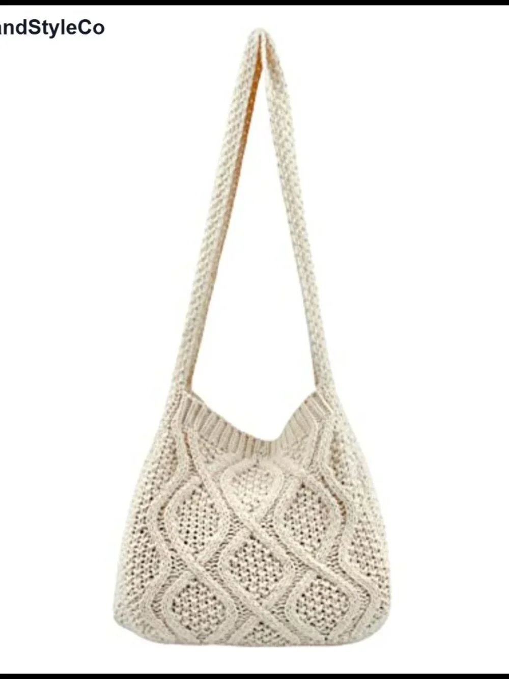 Women's Crochet Knit Tote Bag Shoulder Handbag